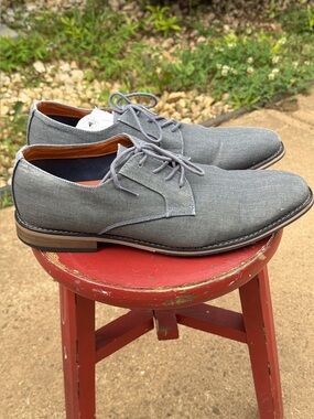 Express Men's Light Grey Fabric Derby Shoes